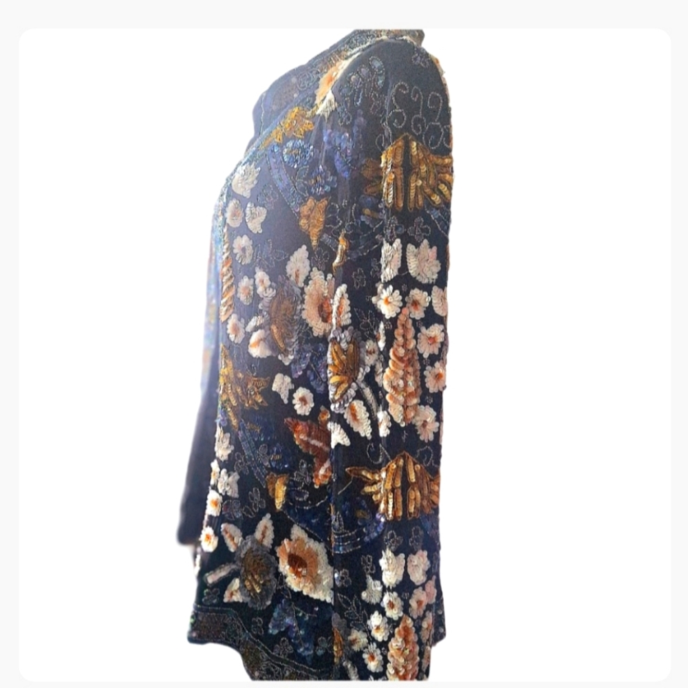 VINTAGE Albert Nipon Nights Designer Embroidered Jacket for holidays, XL